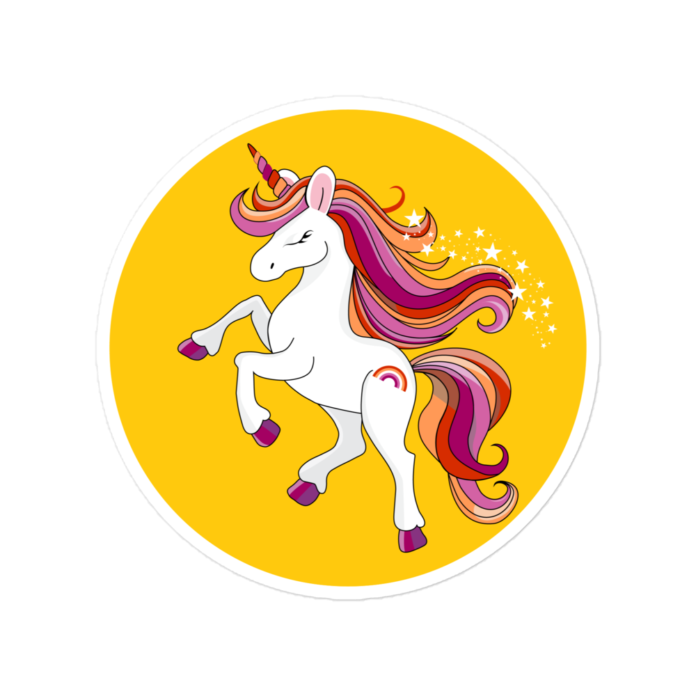 Pride Lesbian lag Unicorn Colors stickers